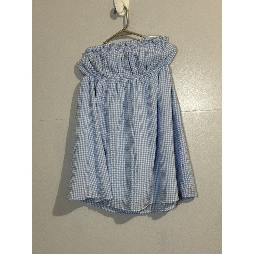 Princess Poly Winston Blue Gingham Mini Dress Women's Size 8 NWT Cottage Core
